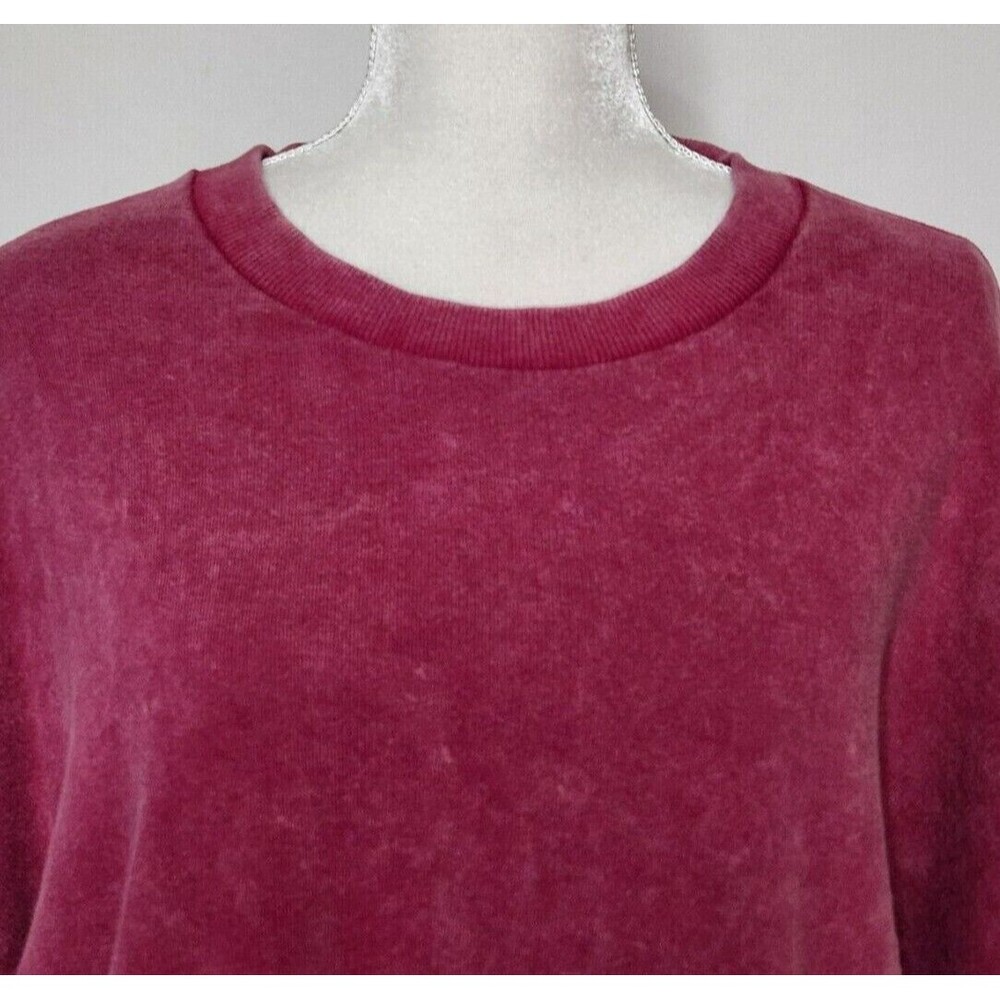 Free People Womens S Glorious Bell Sleeve Sweatshirt Pullover Velvet Top Red - Picture 5 of 6